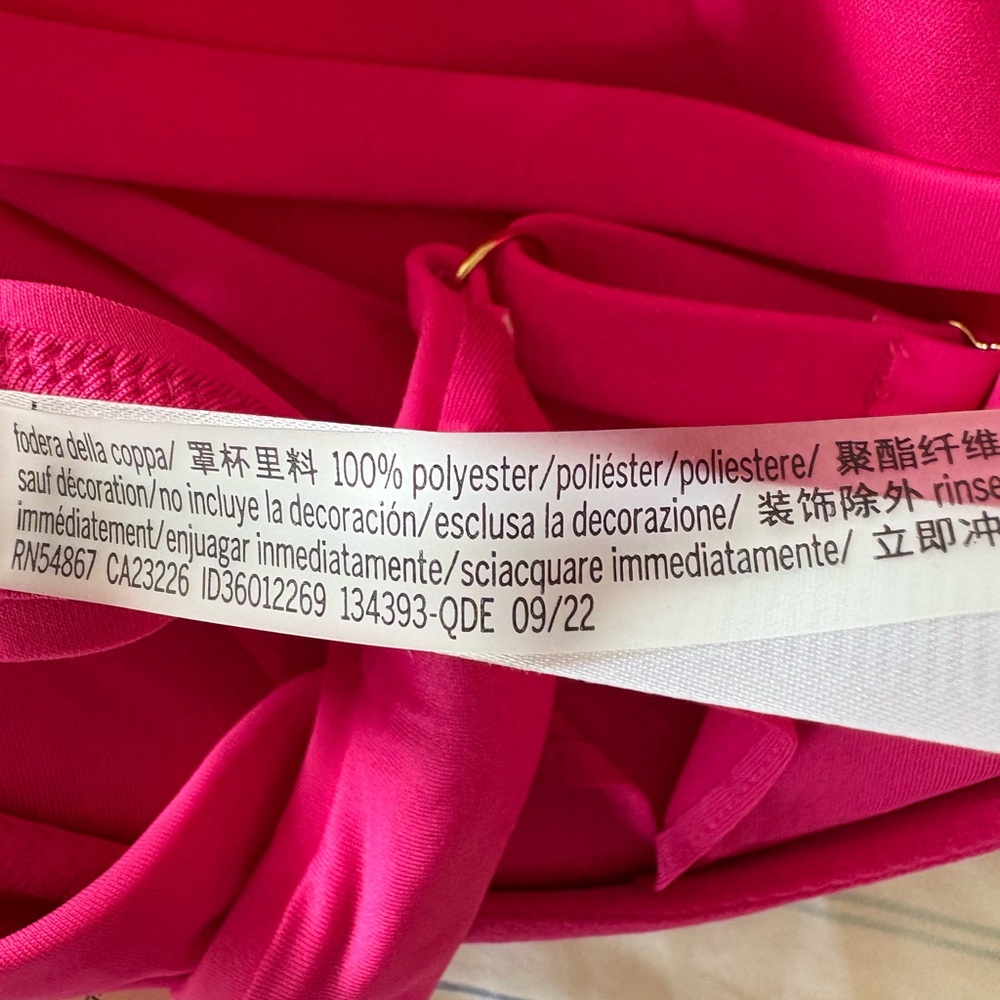 Victoria’s Secret Hot Pink Twist Front Bikini Top Size 36D - Picture 12 of 15
